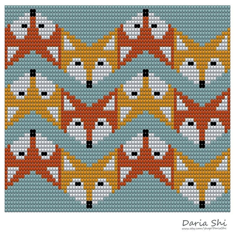 Жаккард Лисичка спицами