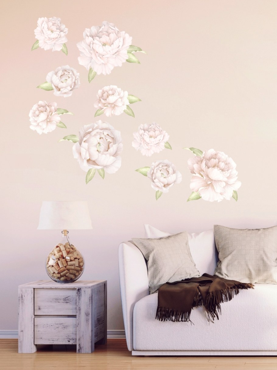 Интерьерная наклейка пион