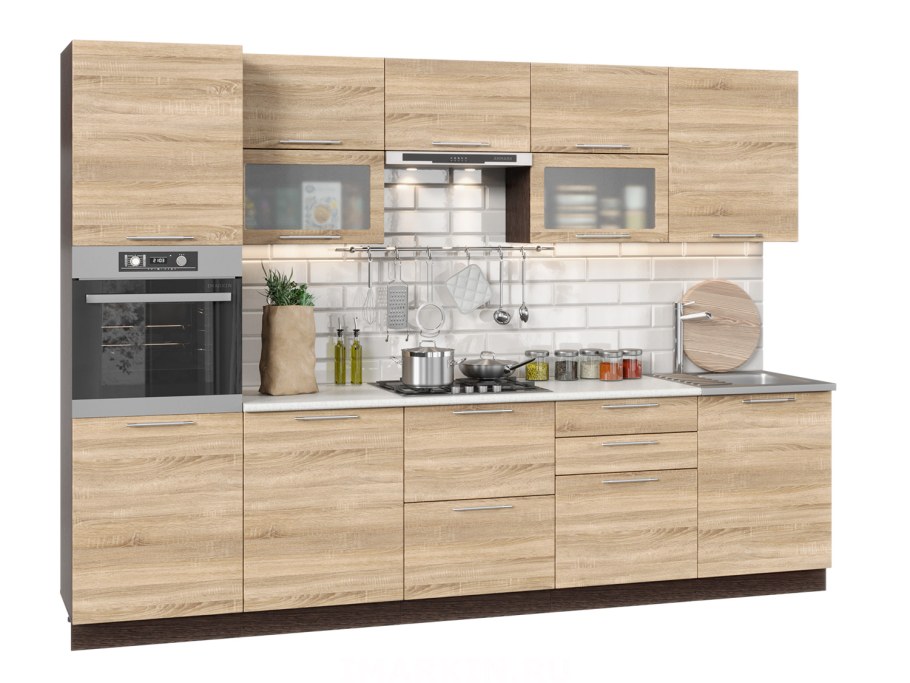 Кухня олива дуб сонома