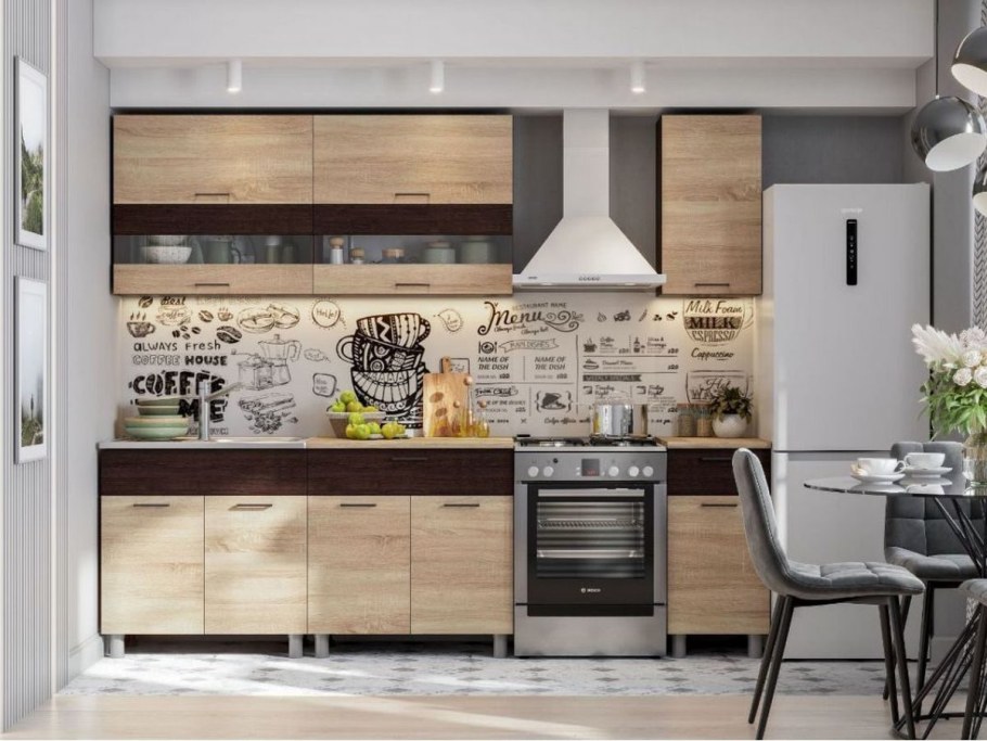 Кухня Мелания 2.0 м дуб венге / дуб сонома