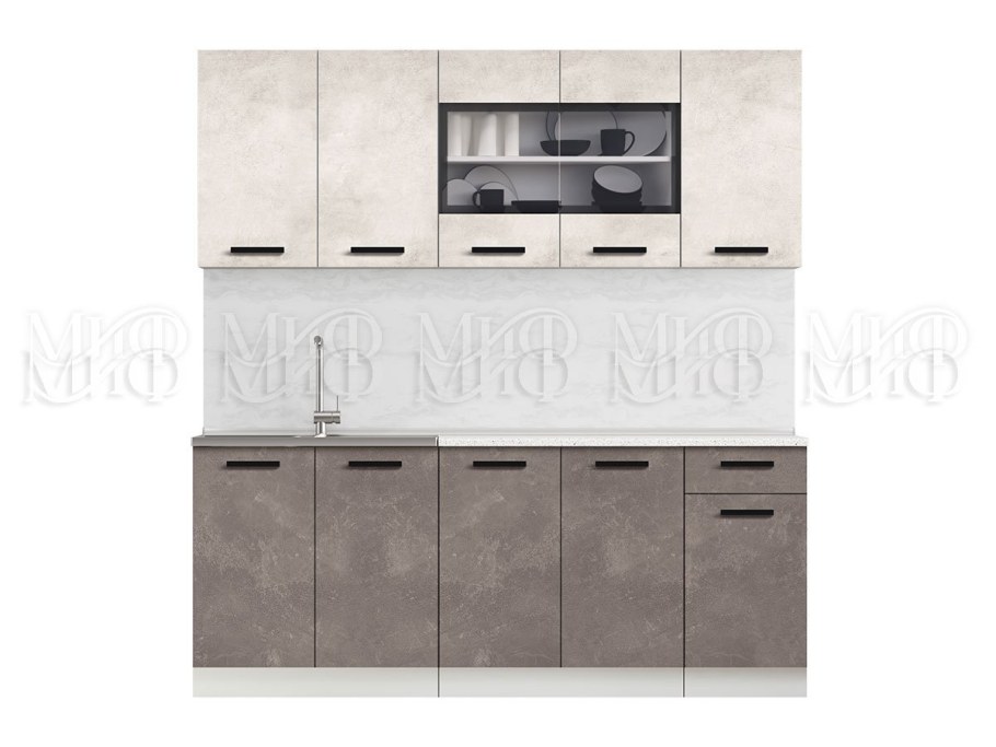 ЛДСП кухня Рио 2,0м (дуб крафт светлый (Юкон))