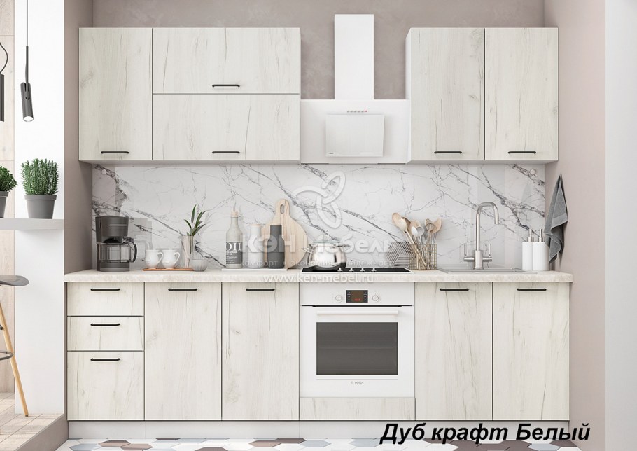 Кухня дуб крафт табачный с зеленым