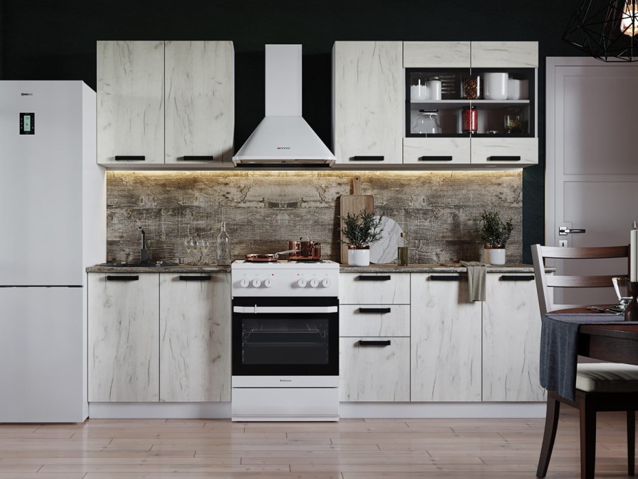 Микон кухня 1,5 дуб диор крафт белый