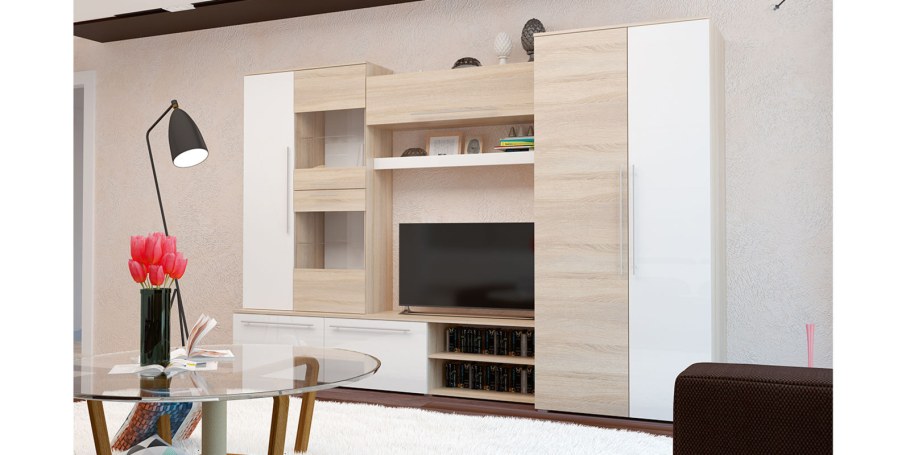 Стенка Монако МДФ Горизонт