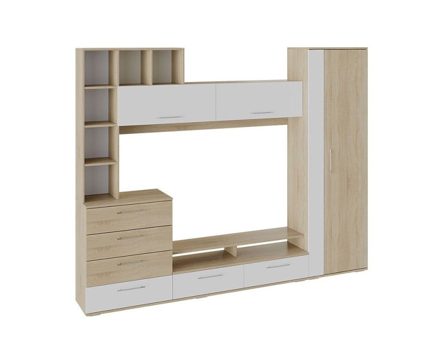 Стенка Нэнси дуб сонома/белый