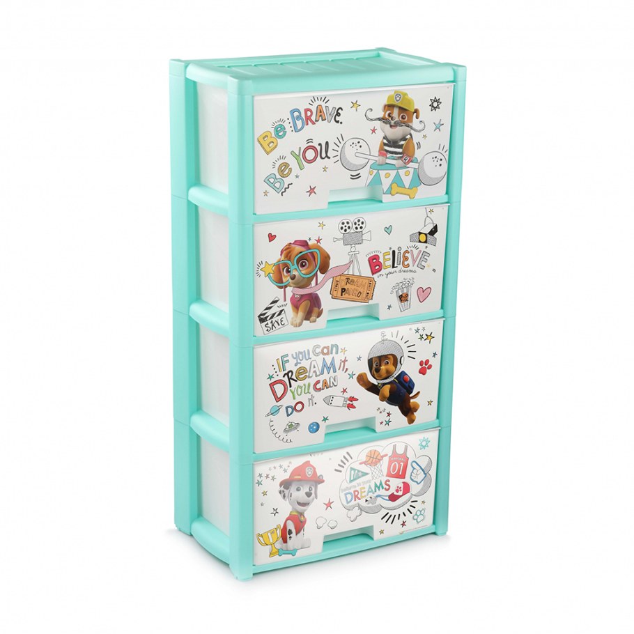 Комод альтернатива м7989 "Щенячий патруль" 4-х секционный