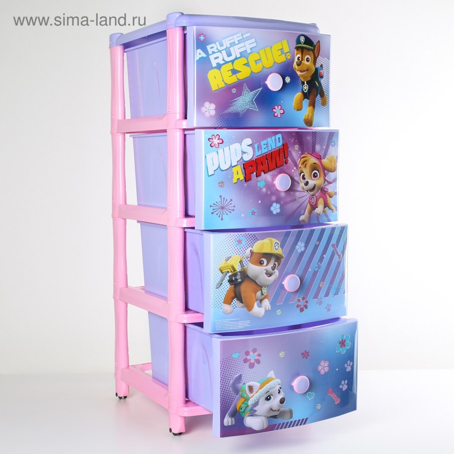 Комод "Щенячий патруль" 3-х секцион. Стандарт м7990(пластик)