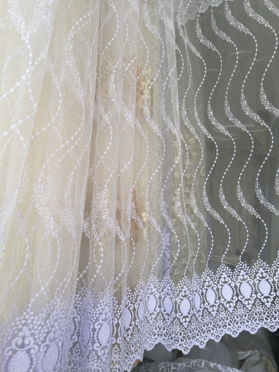 Микросетка с вышивкой высота 290 см