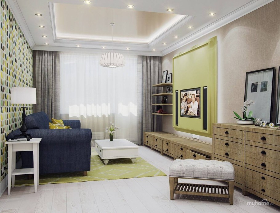 Интерьер гостинной 18кв м