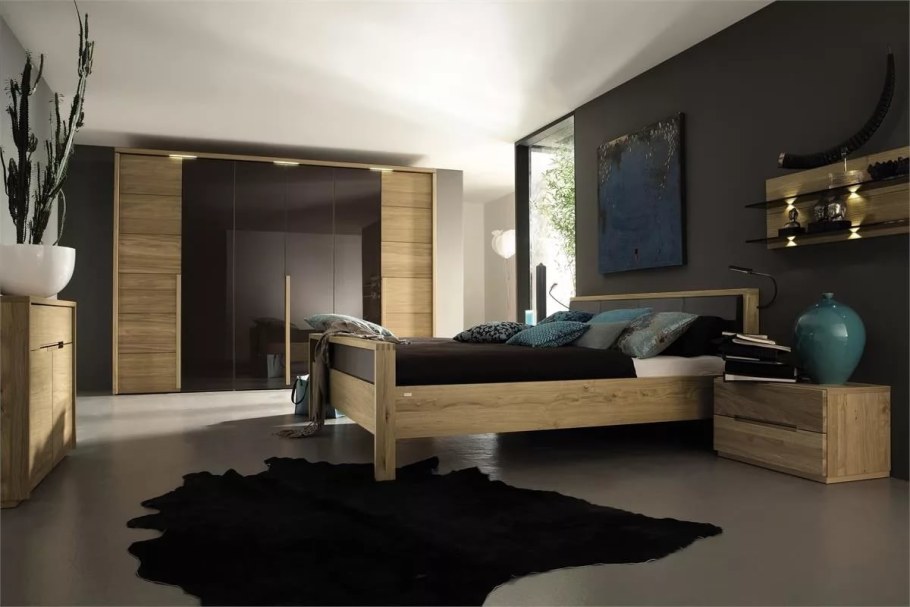 Спальня в современном стиле черное дерево