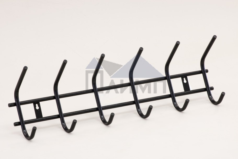Вешалка для одежды 6 крючков (черный)