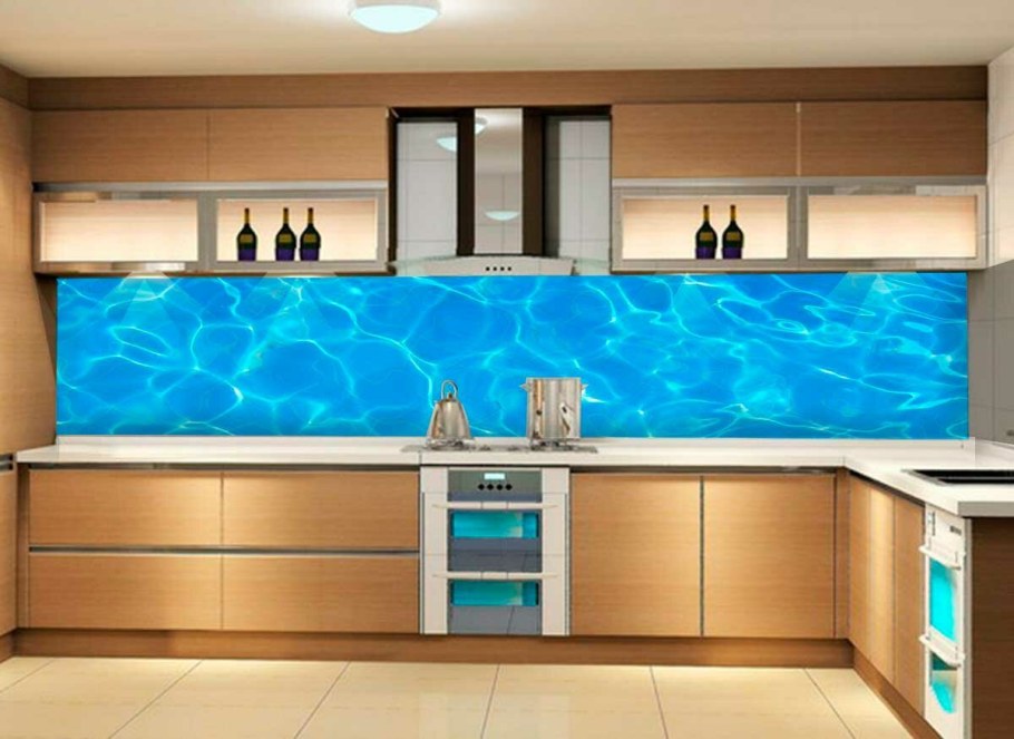 Фартук для кухни из стекла