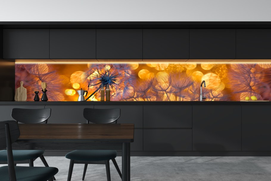 Стеклянный фартук для кухни с фотопечатью