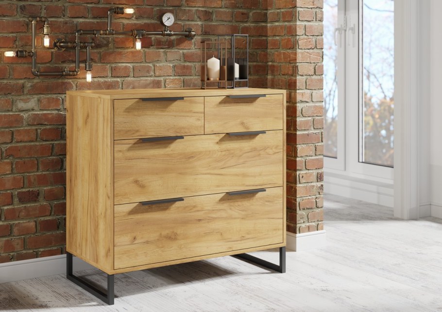 Комод лофт дуб крафт золотой