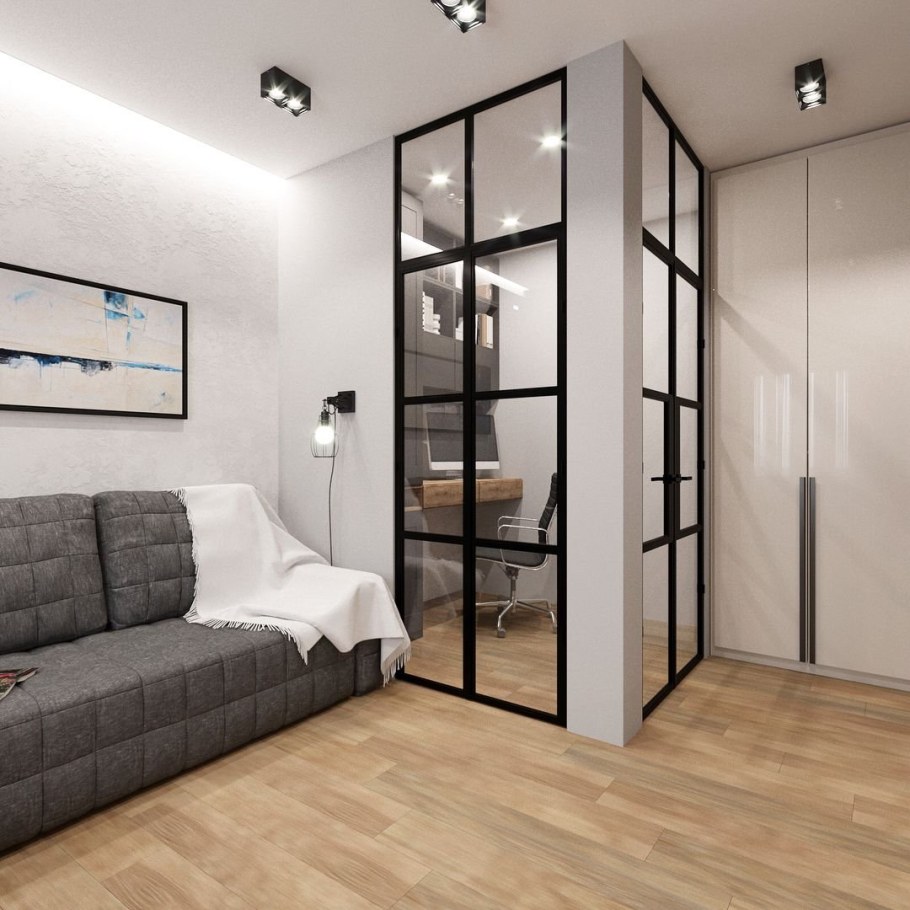 Перегородка лофт для зонирования комнаты