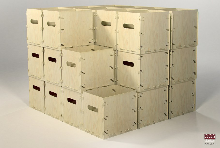 Шкаф с ящиками из фанеры