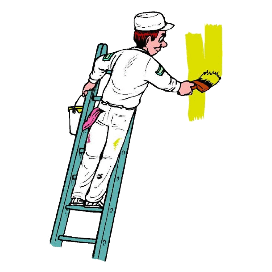 Маляр красит