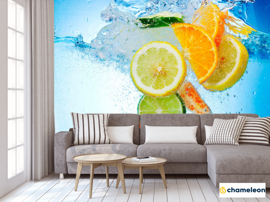 Фотообои на кухню апельс