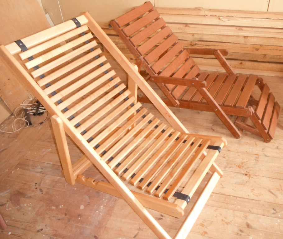 Шезлонг для бани деревянный