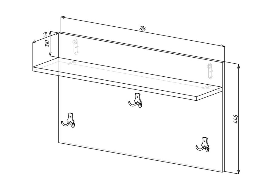 Вешалка настенная Hoff уно-63