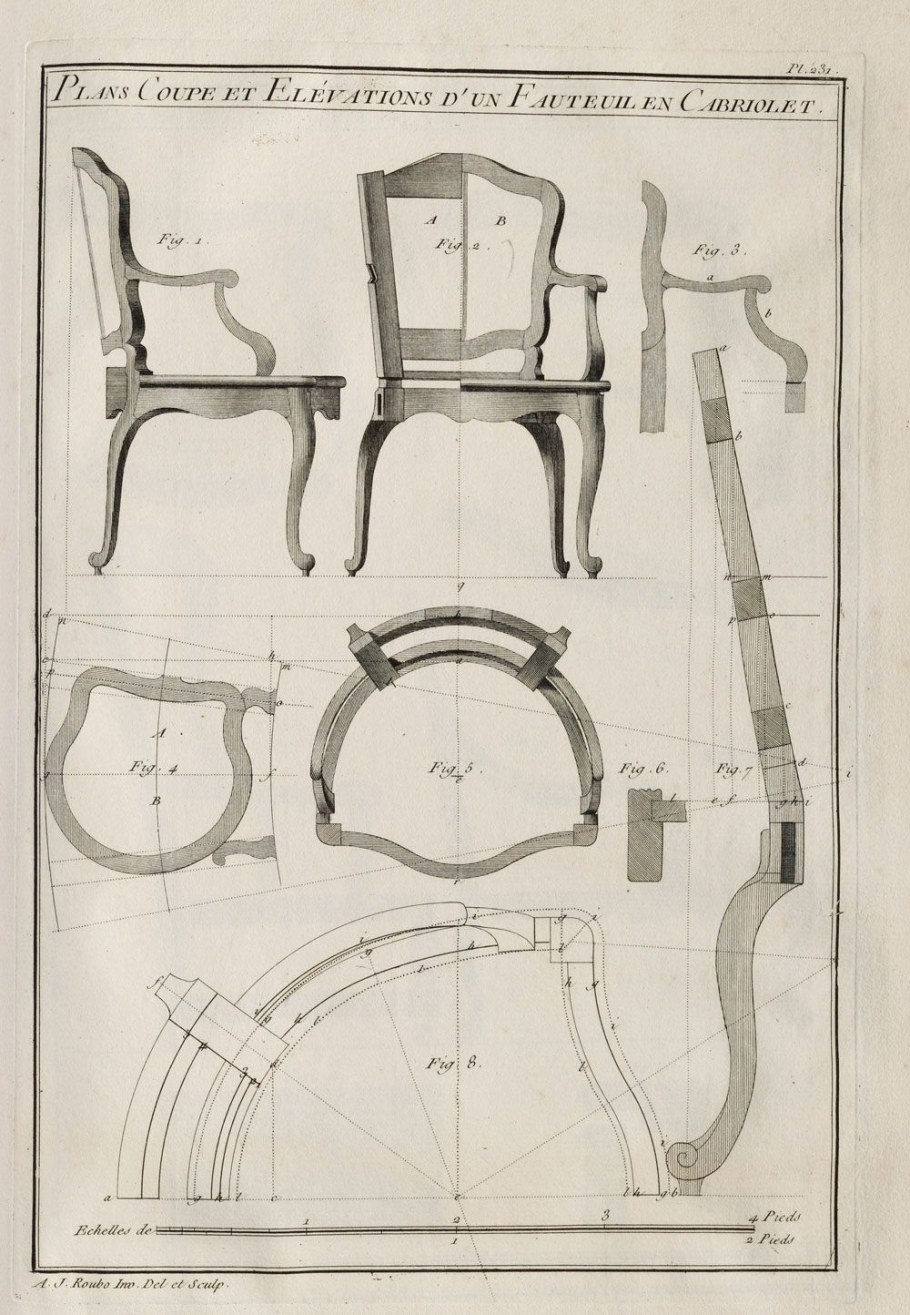 Стул 19 века чертеж