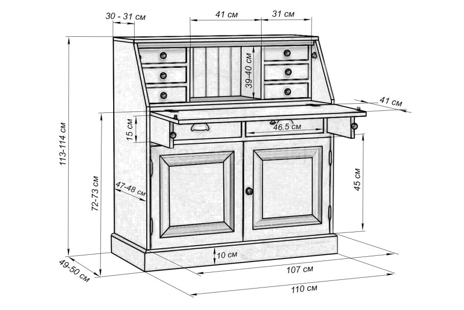 Шкаф-секретер Scala AK-62948