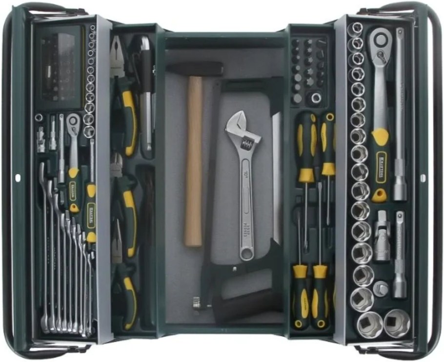 Набор инструментов Kraftool 27978-h131, 131 предм., зеленый