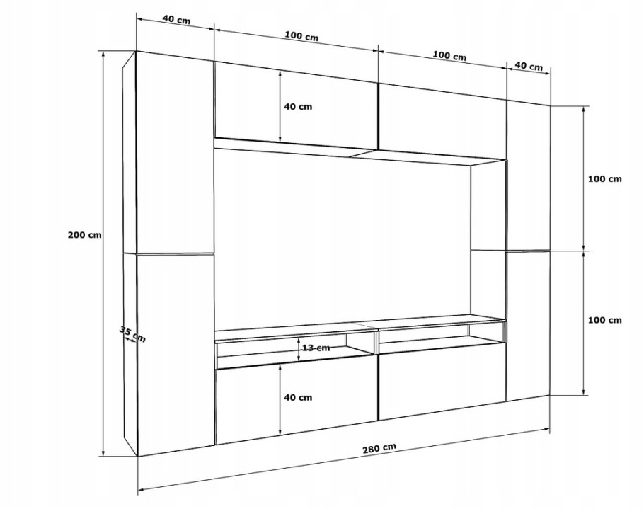 Стенка Купертино Денди 2 чертёж