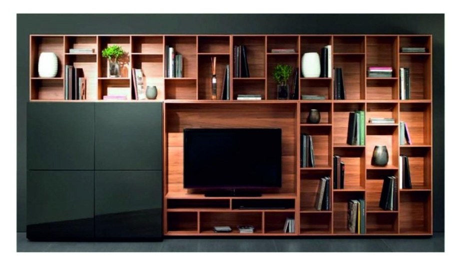 Книжная стенка с телевизором