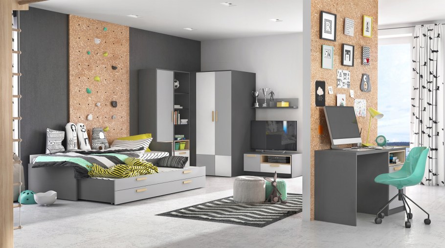 Серая мебель в детской