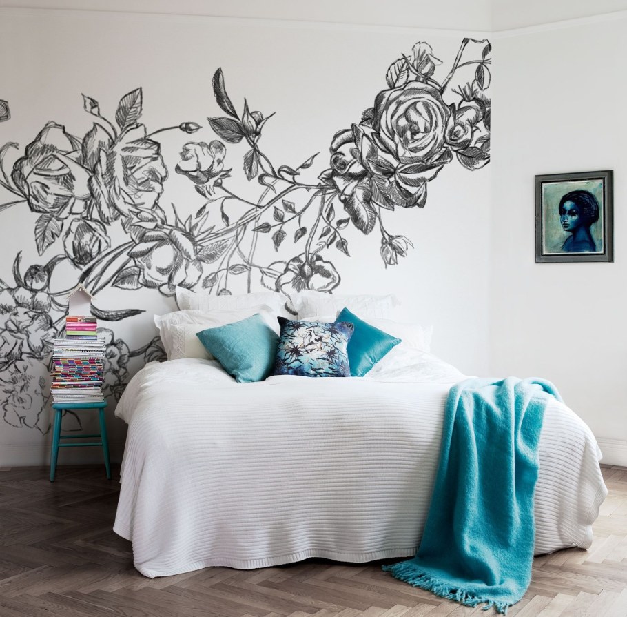 Роспись стен в спальне