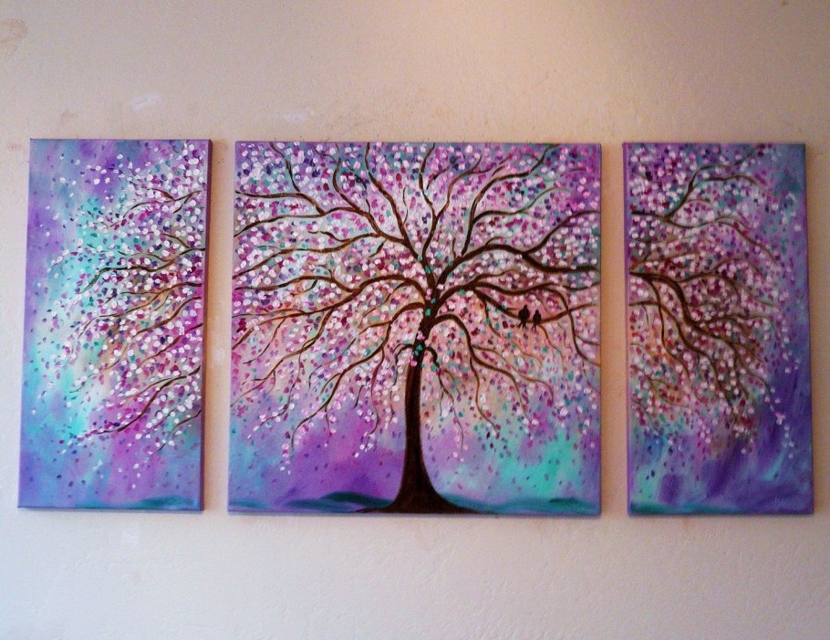 Картины маслом своими руками деревья