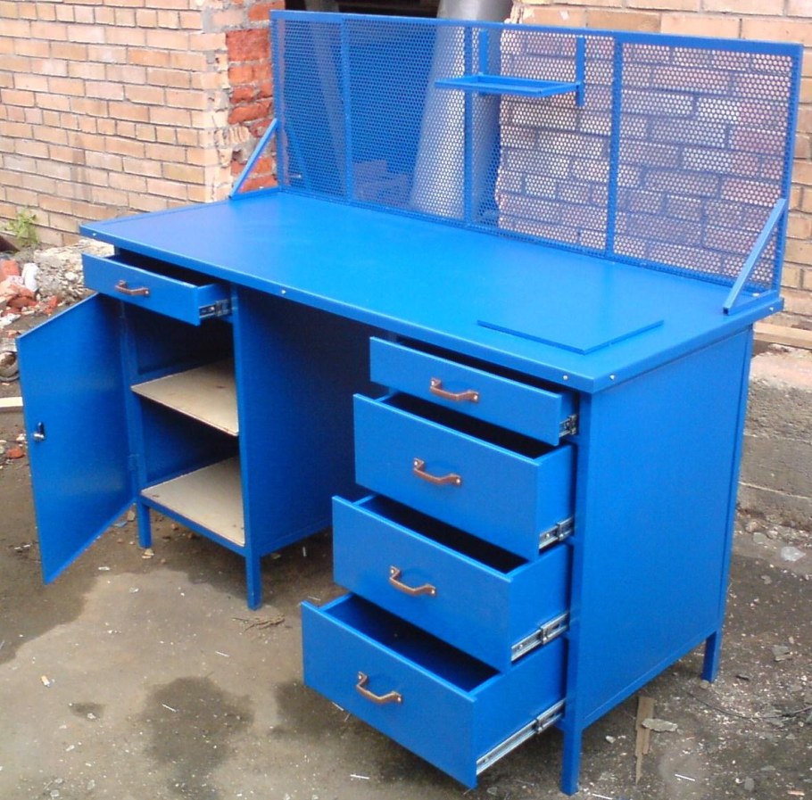 Верстак слесарный proffi 218 т д5 э 101137 870х700х1800мм