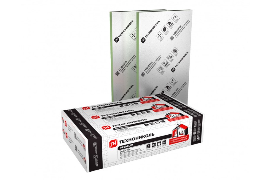 Плиты теплоизоляционные ТЕХНОНИКОЛЬ LOGICPIR Prof ф/ф г1 l-2385х1185х55