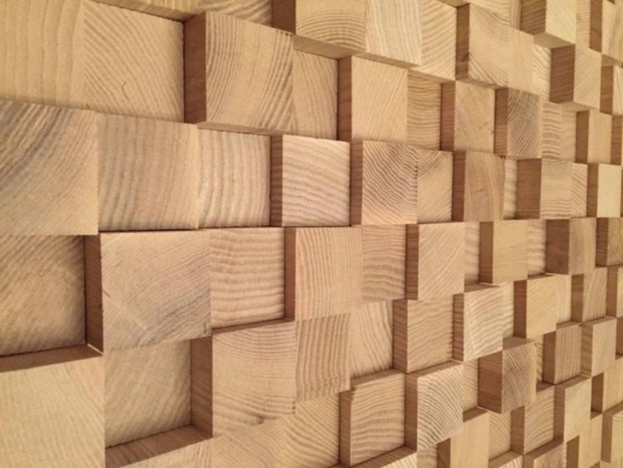 3д панели из спилов бруса Castorama