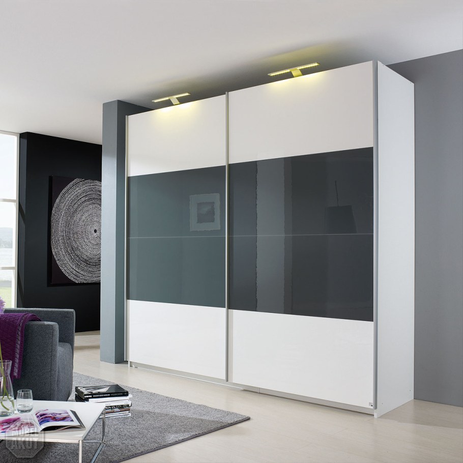 Шкаф купе серый с белым