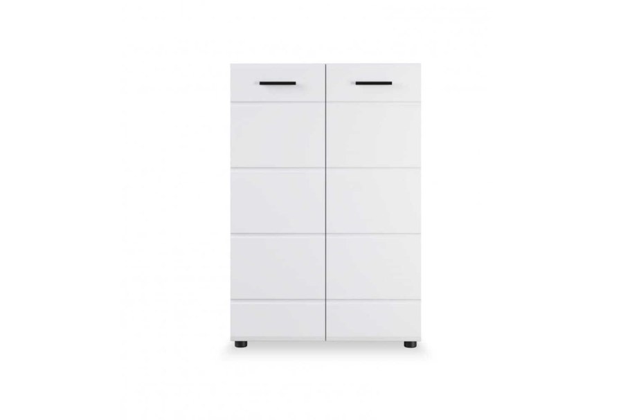 Комод Йорк 2д1в2ящ белый/белый глянец