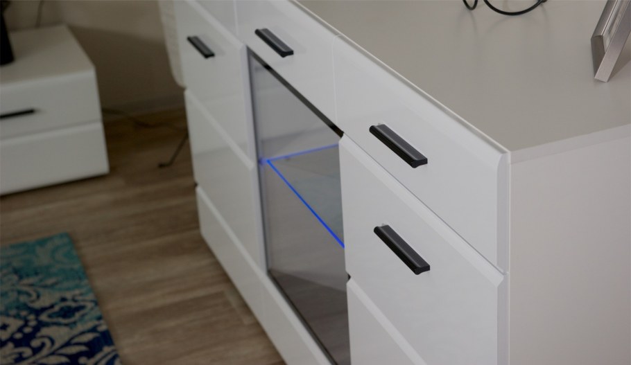 Система Йорк комод 1д1в белый жемчуг/белый глянец