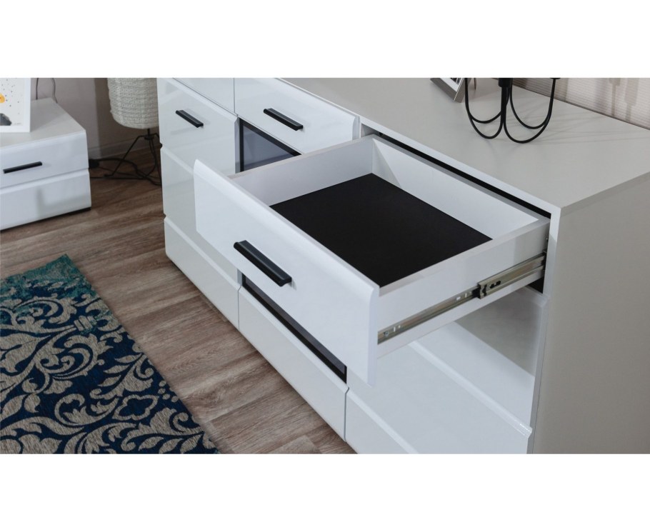 Комод Йорк 2д (белый/белый глянец)