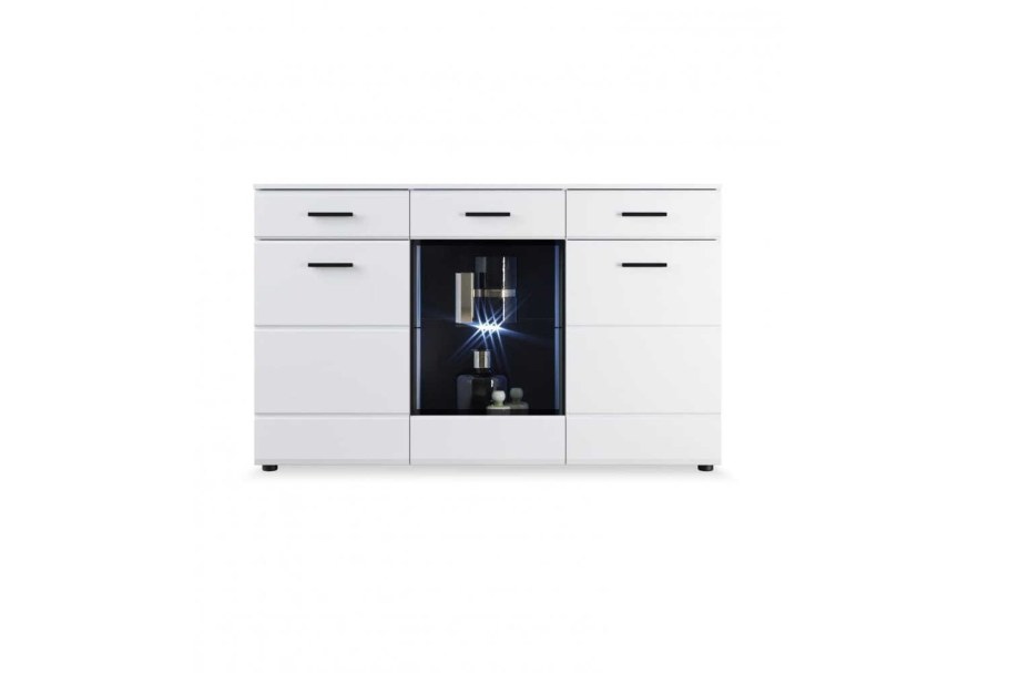 Комод Йорк 2д (белый/белый глянец)