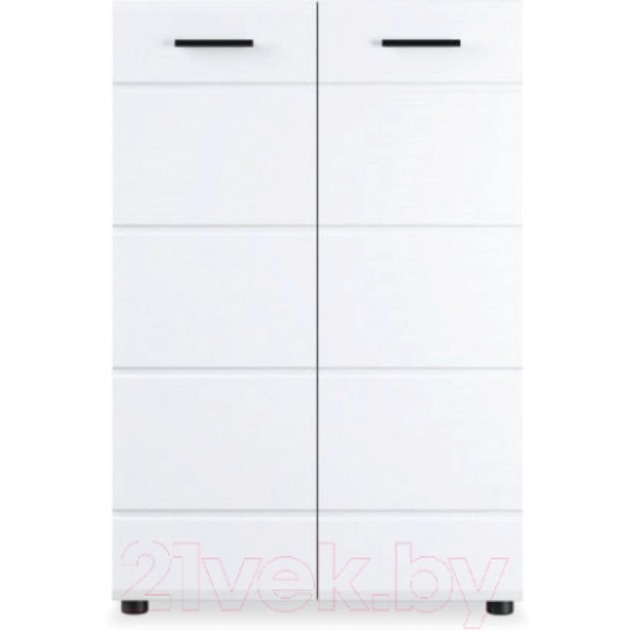 Система Йорк комод 1д1в белый жемчуг/белый глянец