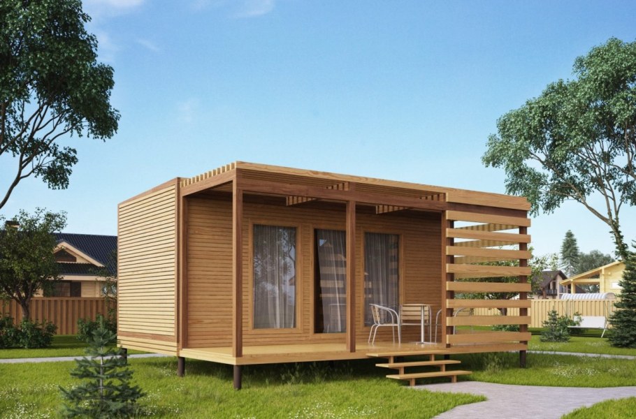 Модульный дом с верандой