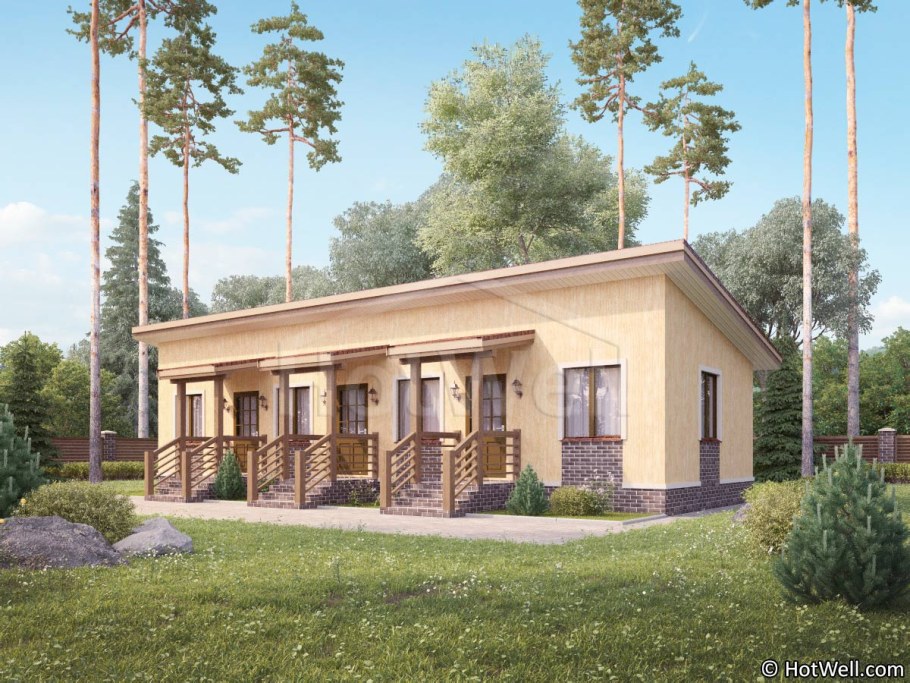 Дуплекс из СИП панелей на 2 семьи одноэтажный дом