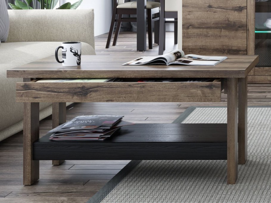 Джаггер стол журнальный дуб монастырский /черный Анрэкс