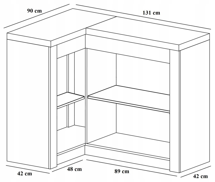 Угловой комод чертеж