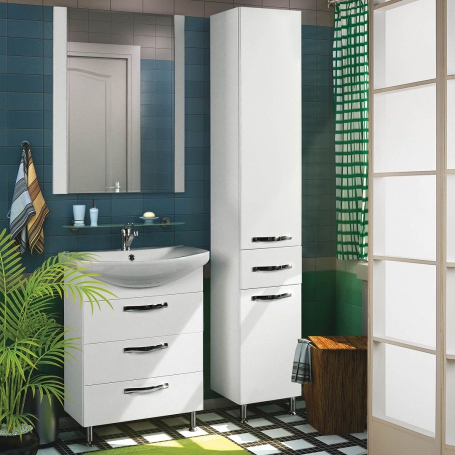 Ария 65 Акватон белая тумба с раковиной