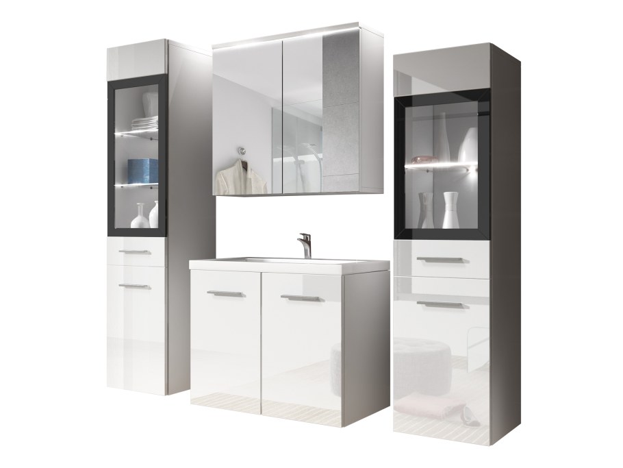 Мебель для ванных комнат на белом фоне