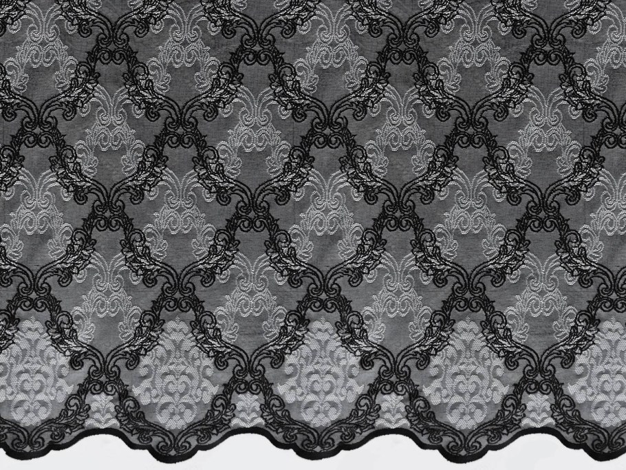 Тюль черное кружево