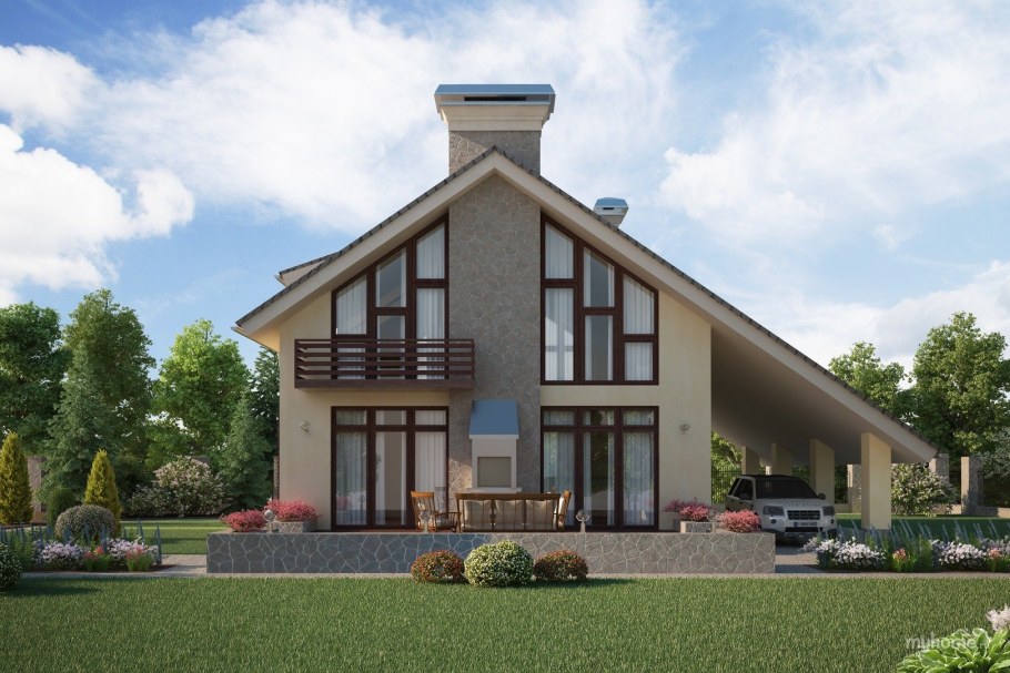 Красивый двухэтажный дом