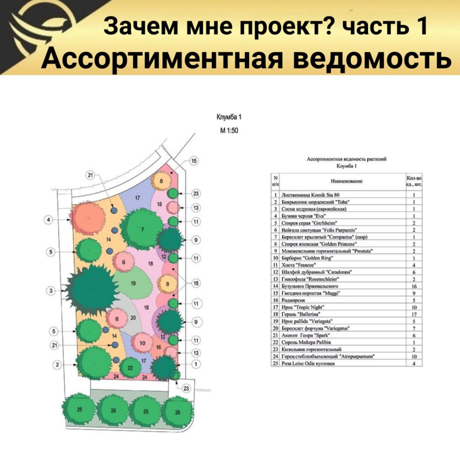 Ассортиментная ведомость посадочного материала